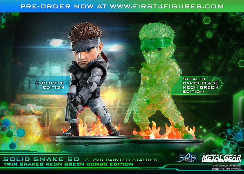 Solid Snake SD Twin Snakes Neon Green Combo Edition – First 4 Figures